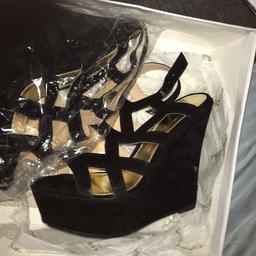 Size 6 black suede wedge too high for me lol good condition buyer collects or pays postge