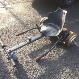 For sale black and gold hover board with the go kart attachment. Collection from Tredegar. Photos added soon.