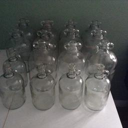 10 clear glass one gallon demijohns.
£25 Ono.