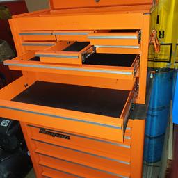 top and roll cab orange snap on toolbox for sale good condition  cash on collection mansfield forest town 650 ono