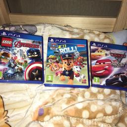 Paw patrol £15
Avengers £10
Cars 3 £10
Or all three for £30