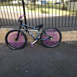 Hs33 thickslicks purple spokes drips and pedals black mafia seat