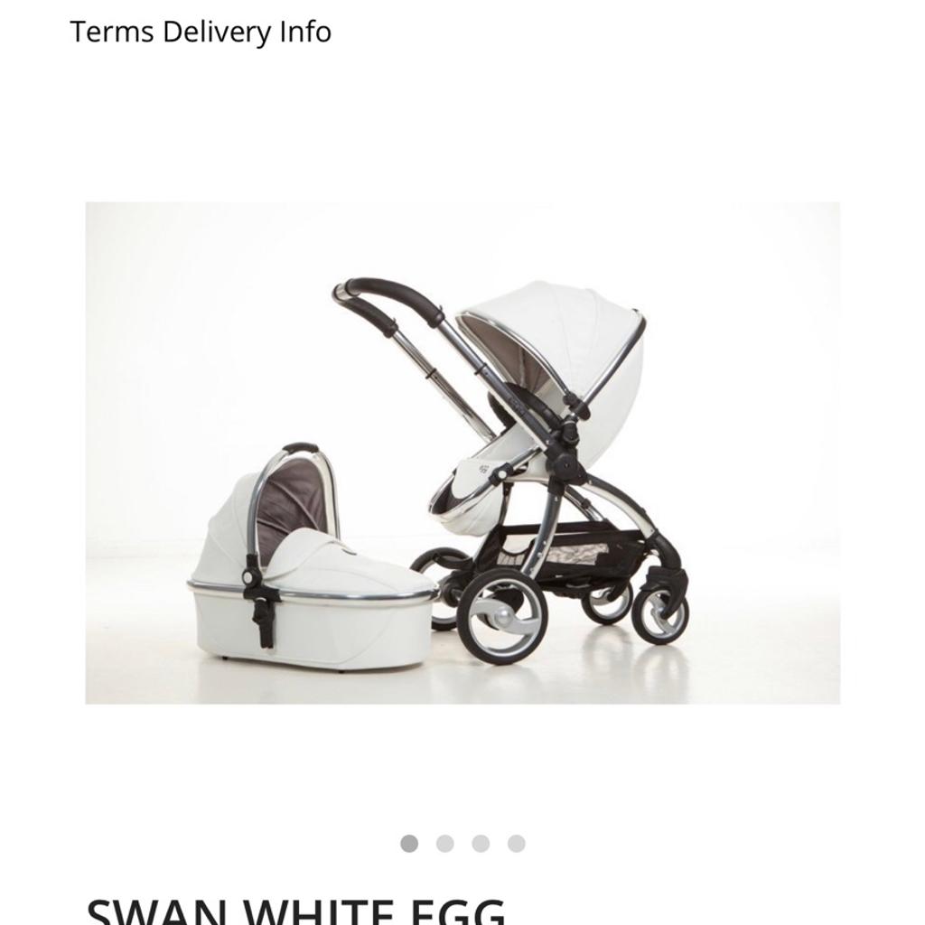 Swan white egg pram online