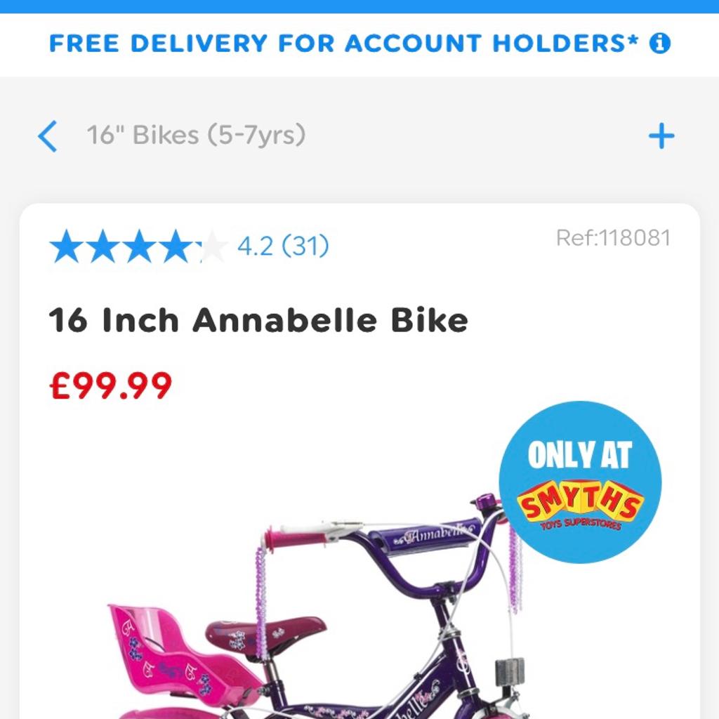 16 inch annabelle bike hotsell