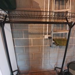 heavy duty clothes rail with 2 shelves for extra space . dismantled ready to go