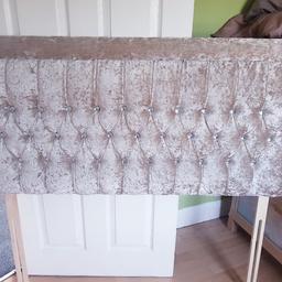 crushed gold velvet headboard for double bed. excellent condition comes with screws to secure to bed. 