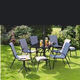 This smart set includes a dining table, six steel chairs, , two footstools With enough room to comfortably seat six, this set is perfect for a quiet corner, but can also be configured in different ways to suit the occasion and to offer you greater versatility.

Product Dimensions

Brooks Stacking Chair: H92.5 x W56.5 x L76cm 
Brooks 6 Seater set Table: H70 x L150 x W90cm 
Brooks 6 Seater Set 
Brooks 6 Seater Set Footstool: H42 x L52 x W56.5cm 
Brooks 6 Seater Set
Ex display/seconds This smart set includes a dining table, six steel chairs, , two footstools With enough room to comfortably seat six, this set is perfect for a quiet corner, but can also be configured in different ways to suit the occasion and to offer you greater versatility.

Product Dimensions

Brooks Stacking Chair: H92.5 x W56.5 x L76cm 
Brooks 6 Seater set Table: H70 x L150 x W90cm 
Brooks 6 Seater Set 
Brooks 6 Seater Set Footstool: H42 x L52 x W56.5cm 
Brooks 6 Seater Set
Ex display/seconds