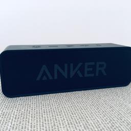 Anker SoundCore Bluetooth Lautsprecher, Tragbarer Lautsprecher mit reinem Bass und eingebautem Mikrofon für iPhone, Samsung usw. (Schwarz) + Ladekabel.