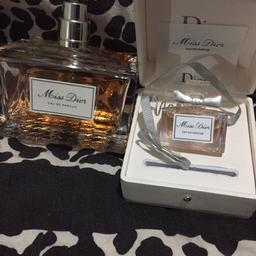 Over half full bottle of miss Dior perfume and never used miniature pulse point bag size 5ml bottle of miss Dior perfume. 
Not keen on it reason for selling. 
Collection allerton Liverpool only