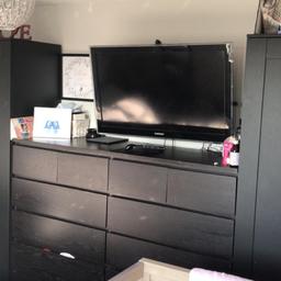 2x wardrobe 
2x chest of draws 
2x bed side cabinet 
Mirror and DVD cabinet 
Some small cosmetic damage 
Selling due to moving and changing colour scheme.
Can be sold individually 
£180 ONO
Collection or delivery local for a small fee