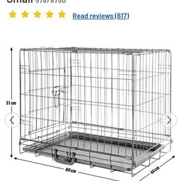 dog cage size small was used once to pick puppy up so excellent condition