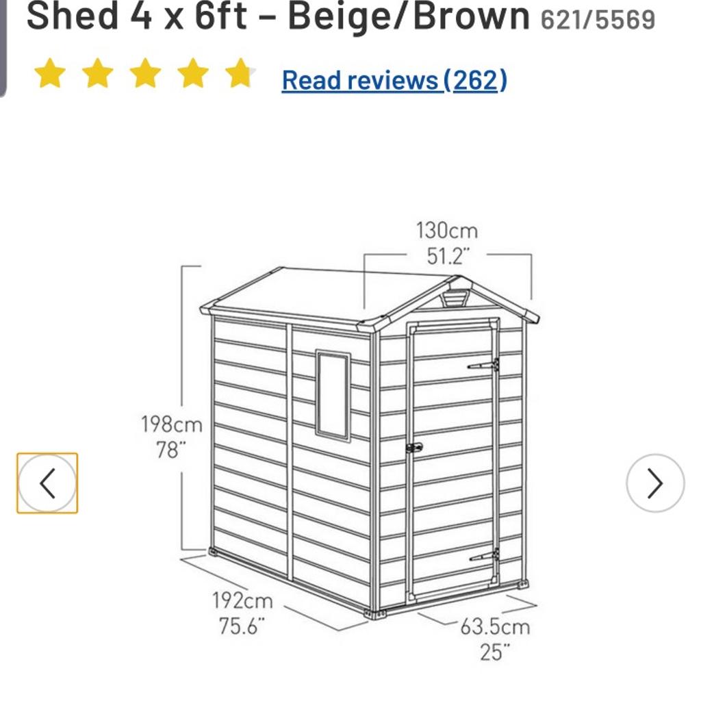 Plastic Shed like new 4ft×6ft in WS13 Lichfield for £185.00 for sale