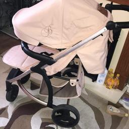 selling pink pram comes with cozy toes and rain cover