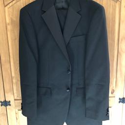 M&S dinner suit. Hardly used. Sizes: jacket - chest 40” long. Trousers - waist 34” leg 33”. In a smoke free pet free home. Collection only.