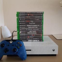 xbox 1s 500gb with 15 games got power lead and 1 contoller but is  not wireless.