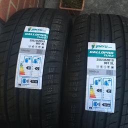 2 brand new jinyu gallapro 19 inch tyres. Size 255/35/19 £60 the pair. X