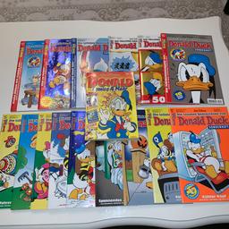 Verschiedene Donald Duck Comics & ein Donald Duck Comic buch.
Alle in einem TOP Zustand, keine Risse und keine gebrauchspuren.