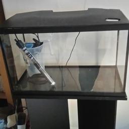 38 Litre glass tank with stand, suitable for tropical fish only 6 months old.
Tank Dimensions - L51.3cm x W26cm x H32.8cm
Stand Dimensions- L53.3cm x W28cm x H73.5cm
Includes:
Light
2x heaters (one of which for water changes)
1x filter
1x thermometer

COLLECTION Only