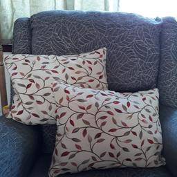 2 cushions18 width x 13 length   all good   material   collection  only  from  Birchwood  Hatfield  Al10  0Rl