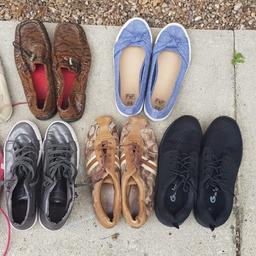 Free bundle of (seven pairs),  ladies casual shoes/trainers size 6, some very good condition, some well worn.