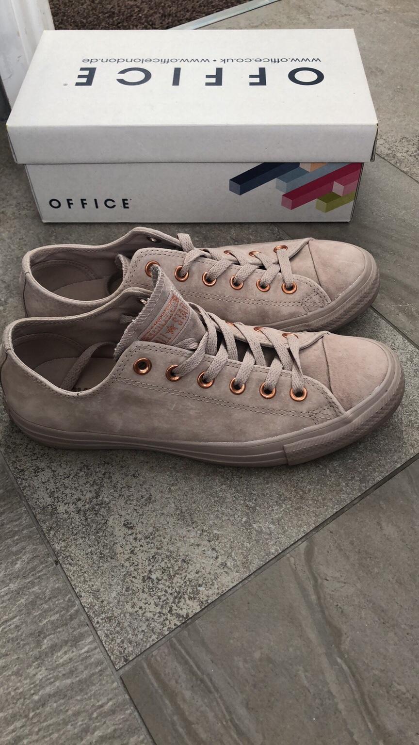 Pink suede converse rose gold on sale