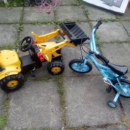 kids JCB tractor and kids bike all good condition collection only