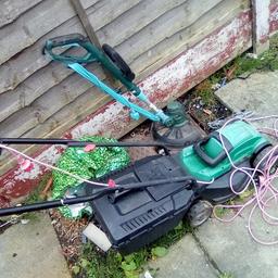 electric lawnmower and strimmer in good condition collection only