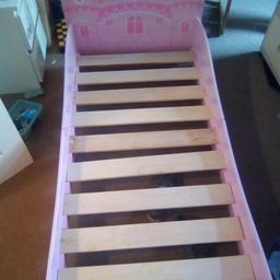 Princess toddler bed for sale. Has some minor marks but doesn't affect use. A normal toddler size mattress will fit as it DOES NOT come with one.

Buyer must be able to collect please.