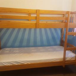 BUNK bed in a good condition. can also be split into two single floor bed. comes with one matters. have some marks as seen on the pictures which doesn't affect the function.