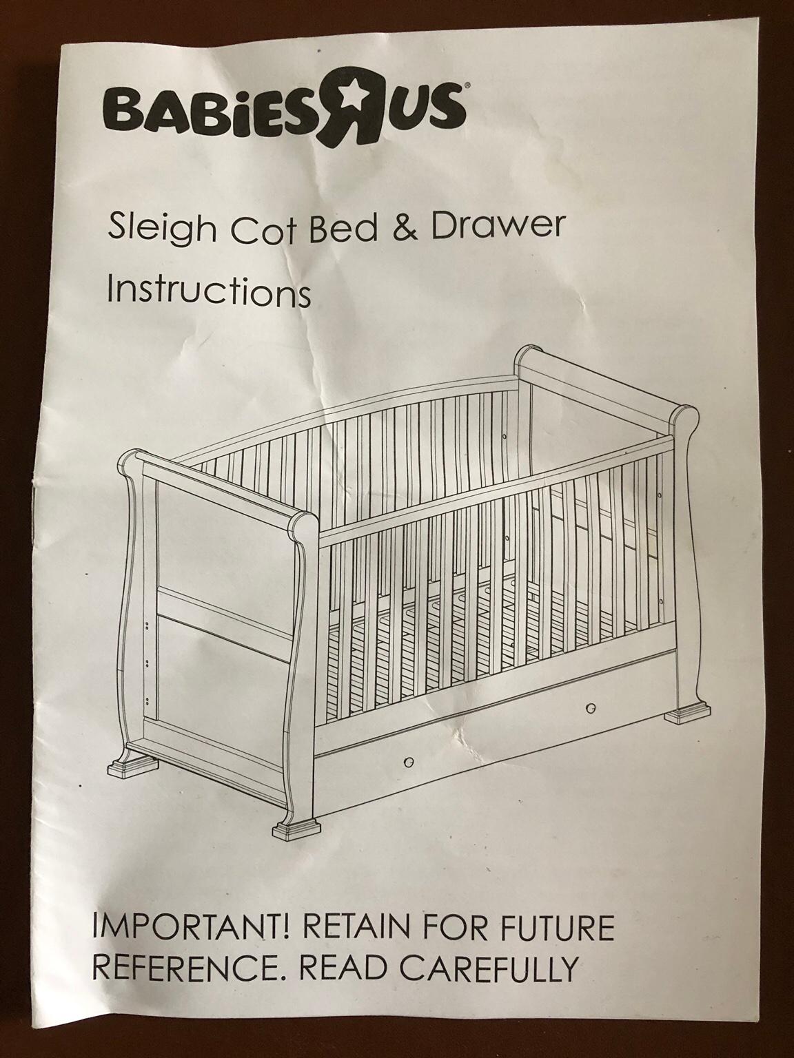 Babies r us sleigh cot bed dimensions sale