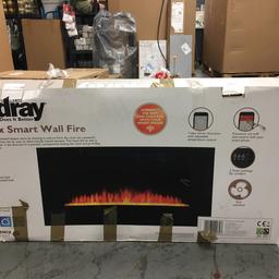 Colour changing smart electric fire. Can be connected to your phone to control, fan assisted with 2 heat settings collection mon - Thursday 7-4.30 7-2 on Fridays