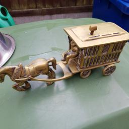 travellers horse and cart heavy solid brass.