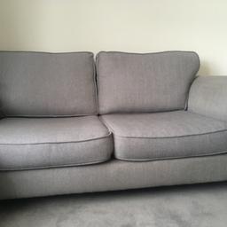 Dfs two / three max seater sofa. Used item. Still good condition with seat padding still supportive. Selling due to buying a bigger sofa. General wear. Lovely grey colour with a weave cotton fabric.