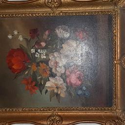 FLORAL OIL PAINTING UNKNOWN ARTIST IT IS SIGNED BUT SIGNATURE NOT READABLE