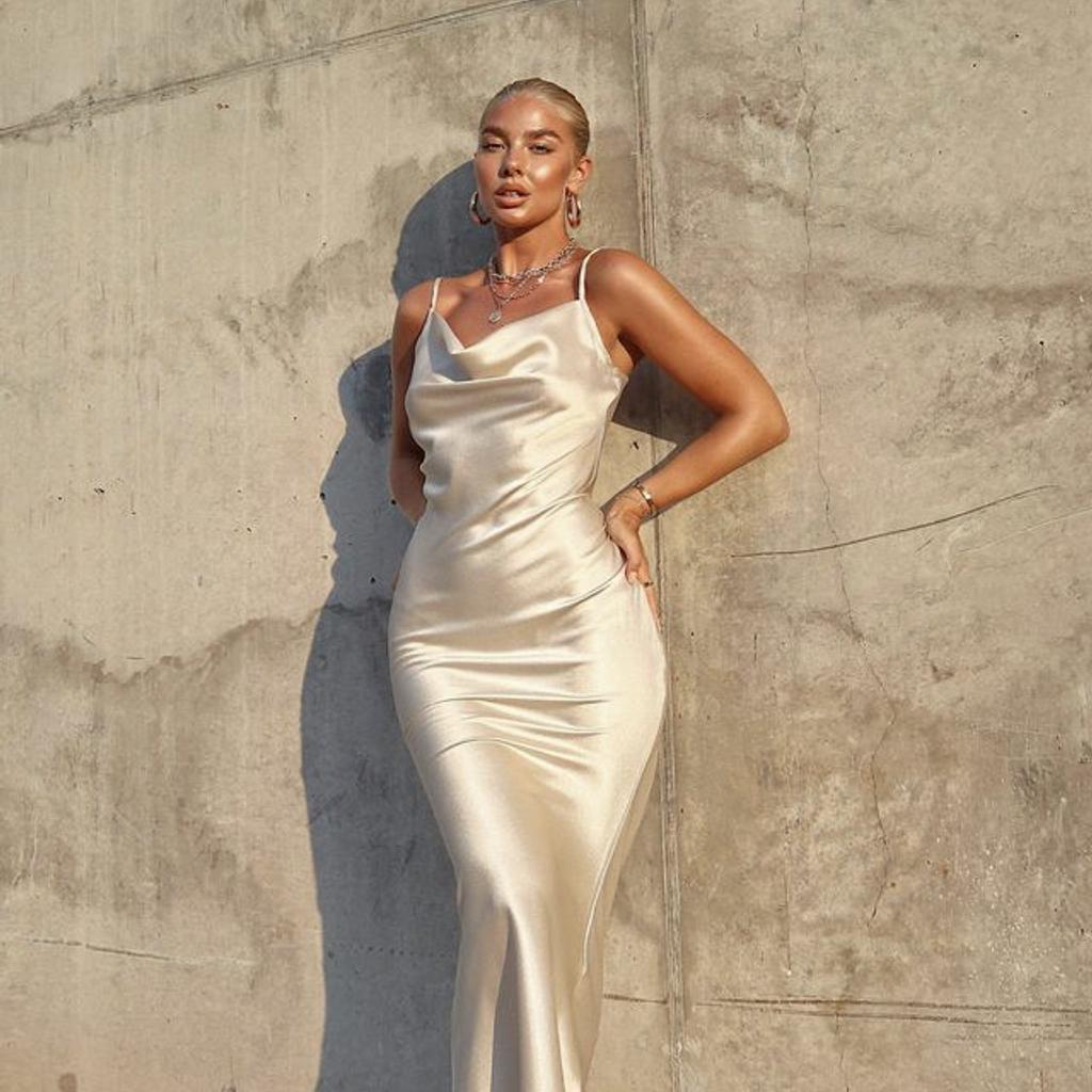 RAT & BOA GOLD SATIN SLIP CAMI MAXI DRESS 12 in Wigan for 13.00 for sale |  Shpock