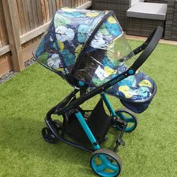 Cosatto Whoop travel system 3 recline positions complete with rain cover. Good condition. Lovely lightweight pram.