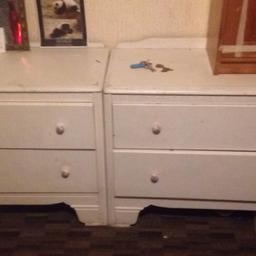 Set of two white chest of draws for sale