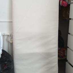 70 x 140
cot bed mattress and mattress protector.
COLLECTION only stainforth