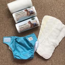 Beaming baby reusable nappy - RRP £15
Used twice only

Including 3x Littlelamb disposable nappy liners (2new packs,1 open) (RRP £4 each)

3x washable nappy bamboo insert (RRP £5)

Whole bundle for only £8
From a smoke and pet free home