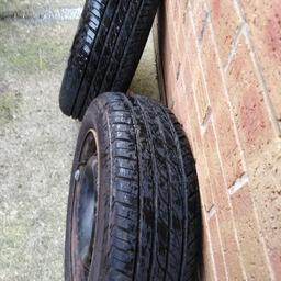 Citroën c2 wheels and wheel trimes two tyres are nearly new and two are good these came off my wife's car no longer needed