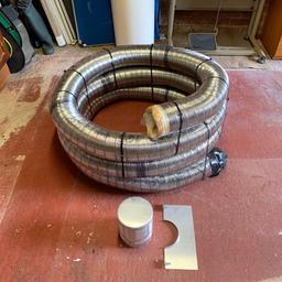 125mm x 10m flexible gas flue liner & sealing plate and gas cowl