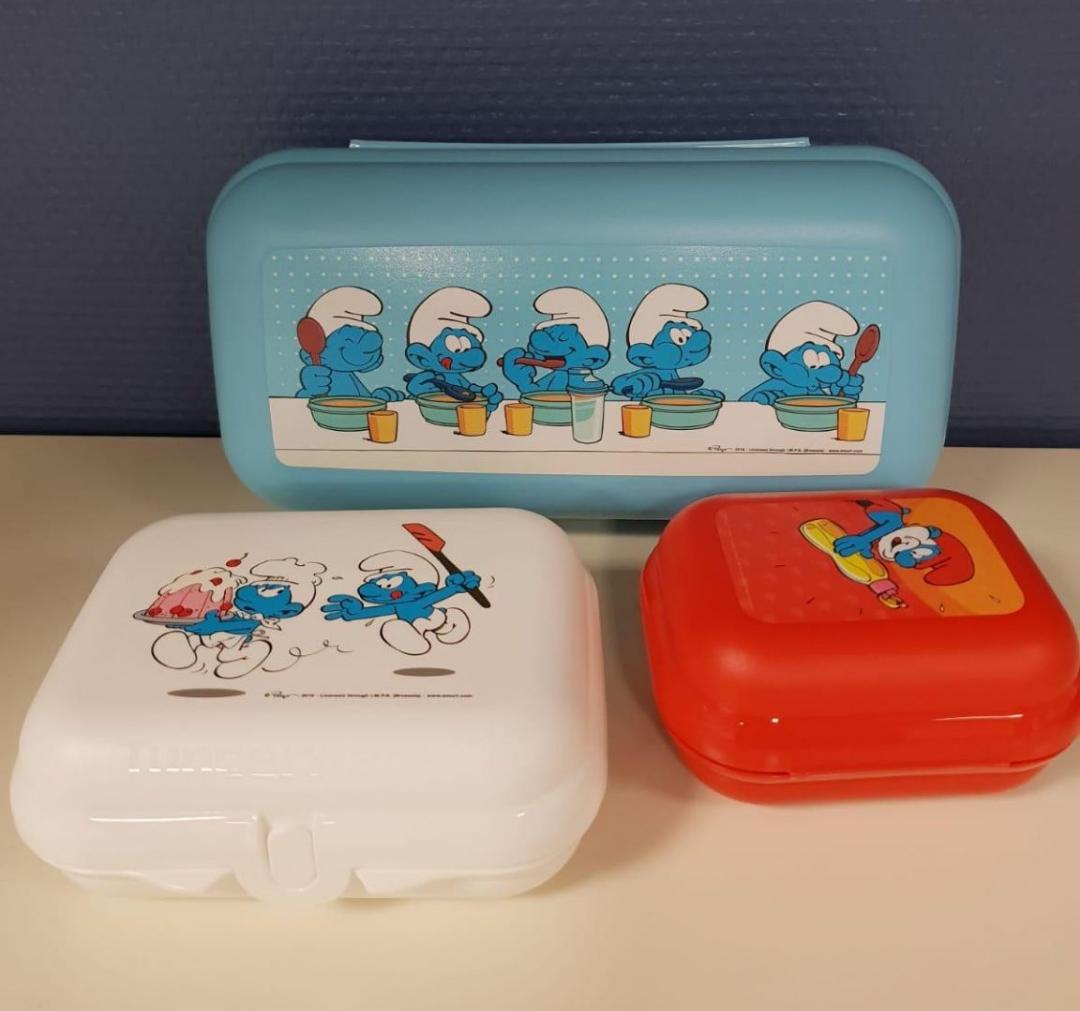 Tupperware Twin To Go - Contenitore Per Pane E Snack, 10x8x5 Cm, Colore Blu, Con Design Paperino, Qualità Eco+ - 3