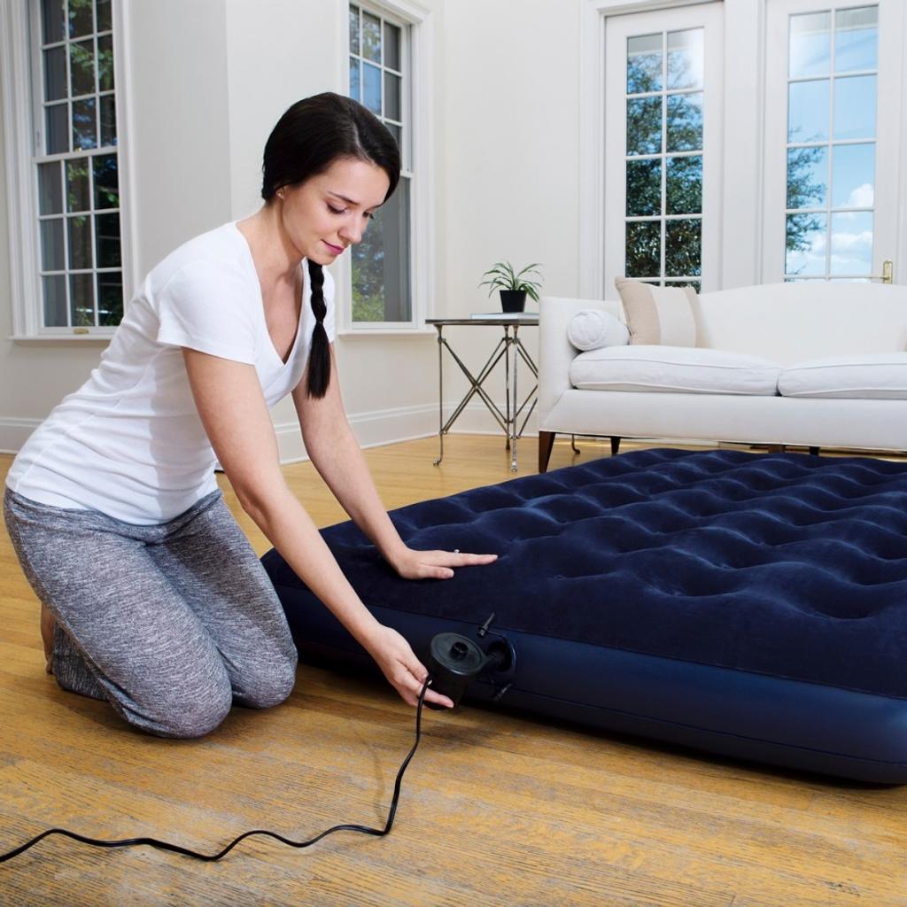 Double Flocked Inflatable Airbed with Pump in SE10 London for £25.00