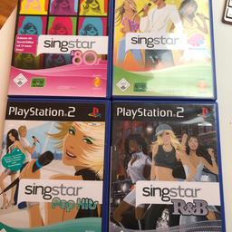 Die Spiele können auch einzeln zu jeweils 8 Euro gekauft werden 
Für die PlayStation 2

Singstar 80s
Singstar TheDome
Singstar R&B
Singstar Pop Hits

Preis inklusive Versand