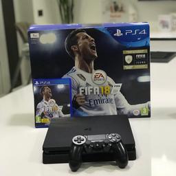 Ps4 slim 1Tb mint condition like brand new
It comes with everything:
The box
Fifa 18
Black official sony ps4 controller
Power supply
HDMI cable
Charger for ps4 controller

Also a turtle beach stealth 600 headset for sale &
A blue ps4 controller
Both sold separately

Any more information let me know

Good for a Christmas present