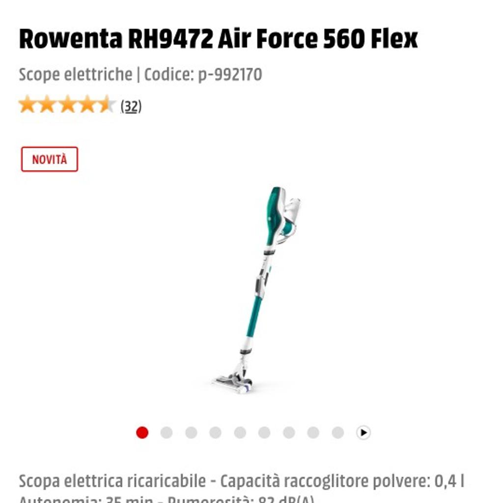 Rowenta RH9472 Air Force Flex 560 Scopa elettrica ricaricabile 0,4