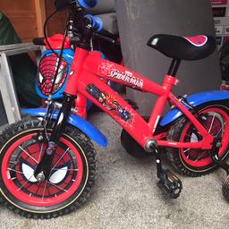 Boys 12’ Spider-Man bike ones used ones outside, always stored inside no scratches