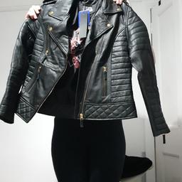brand new black real leather jacket