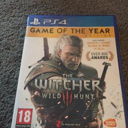 Hear for sale is the Witcher wild hunt , game of the year hardly used collection only please