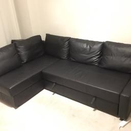 Sofa bed Ikea friheten bomstad black pu leather corner sofa bed ( left or right ) L Shape . 
Converts into a comfortable double bed , storage.